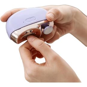 ThreeH Electric Nail Clipper 2 in 1 Design Light and 2 Speeds Fingernail Toenail Cutter Nail File Polishers for Adults Seniors Baby Kids Women and Men,White