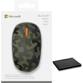 Microsoft Wireless Bluetooth Mouse Comfortable Design for PC/Laptop/Desktop, Right/Left Hand Use, 3-Buttons, Works with Mac/Windows Computers with Cleaning Cloth - Forest Camo, Green