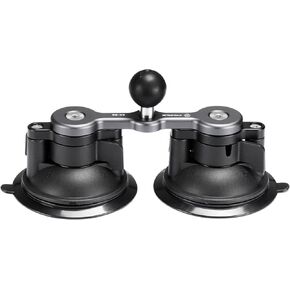 FANAUE Double Suction Cup Car Base Mount with 1" Ball, Window Suction Cup Holder, Compatible with RAM Mounts B Size 1 Inch Ball Double Socket Arm