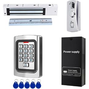 Door Access Control System 1200lb Electric Magnetic Door Lock Kit Waterproof Keypad ID Card Smartphone Tuya App Remote Control