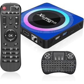 Android 13.0 TV Box, X88 PRO 13 Android Box 4GB RAM 32GB ROM Quad Core 64bit with Backlit Mini Wireless Keyboard,Supporting BT5.0 2.4G /5G Dual-Band WIFI6 8K Ultra HD Resolution Android TV Box 2024