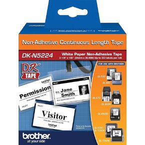 Brother DKN5224 54mm Black on White Non-Adhesive Continuous Length Paper Label Tape