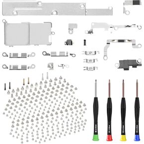 Inner Complete Screws Set and Full Internal Metal Bracket Kit Replacement Parts for iPhone Xs Plate Cover Small Bottom Screw with Repair Tools Screwdriver