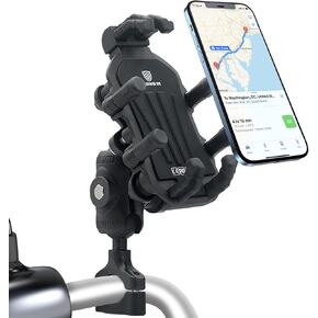 Motorcycle Phone Mount, 2024 Upgrade [Anti-theft][Ultra-Stable] Bike Phone Holder for Bicycle, Phone Clamp for Motorcycle, Rearview Mirror Phone Mount Compatible with iPhone, Samsung, Cell Phone