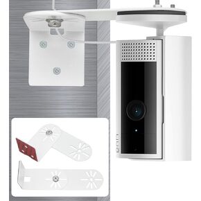 Adhesive Wall Mount Bracket for Ring Indoor Cam (2nd Gen & 1st Gen) and Ring Pan-Tilt Indoor Cam, Adjustable Swivel, No Drill, Get The Best View (White 2Pack)