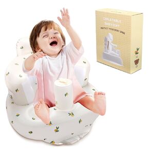 Inflatable Baby Seat for Babies 3 Months and Up, Inflatable Baby Chair Baby Floor Seats for Sitting Up, Blow up Baby Chair Built in Air Pump Support Chair