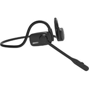 AUSDOM Open Ear Headphones with Mic: Bluetooth V5.4 Headset with Noise-Canceling Boom Microphone, 13H Playtime, Multipoint Connect Wireless Air Conduction Headset for Office Meeting Calling