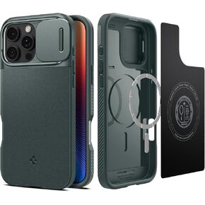 Spigen Optik Armor MagFit Designed for iPhone 16 Pro Max Case (2024) [Military-Grade Protection] Compatible with MagSafe - Black