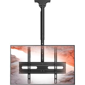 TV Ceiling Mount Adjustable Bracket Fits Most LED, LCD, OLED and Plasma Flat Screen Display 26 to 65 Inch, Maximum Load Capacity 88 Lbs, Mounting Holes 400x400mm (AX11TB01), Black