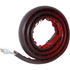 4FT Floor Cord Cover Self Adhesive Cord Hider Floor Cable Management, Soft PVC Power Cord Protector Floor Wire Cover for Offices, Room, Living Room, Brown Wood, Cord Cavity: 0.35"(W) x 0.27"(H)