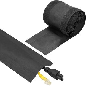 ECOHomes Carpet Cord Cover To Hide Cables, Cords, Wires On Floor - Cord Covers Strip Wire Protector & Cable Management Keep Cables Organized, for Homes, Office, Commercial Space (Grey, 4 Inch x 10 FT)