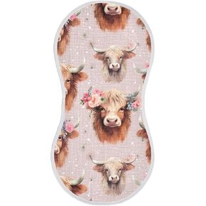 Highland Cow Burp Cloths for Baby Boys Girls 4 Pack Burping Cloth, Burp Clothes, Newborn Towel, Milk Spit Up Rags,Burpy Cloth 202a7896