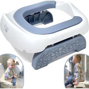 Pote Plus Travel Potty, Part of The Award-Winning Pote Plus Range, Soft PU Cushioned Portable Toddler Toilet seat - Includes 5 Disposable Liners Safari