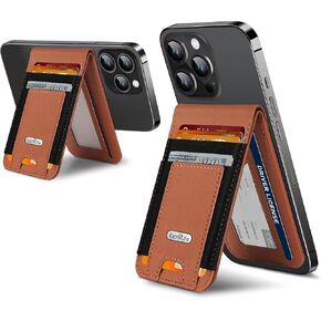 For Magsafe Wallet Stand, Strongest Magnetic Wallet for iPhone 16/15/14/13/12 Series, for iPhone Wallet with Adjustable Stand, ID Window, 4 Card Slot, Hold 10 Card, Vegan Leather, RFID Blocking, Black