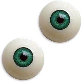 Realistic Acrylic Halloween Eyeball 1 Pairs Half Round Plastic Eyeball Doll Making Eyes Halloween Decor Props 1.18 in Fake Eyes, Blue