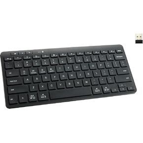 Multi-Device Wireless Bluetooth Keyboard Compact Slim Wireless Keyboards Compatible with Windows, Mac, Android, iPad, Easy-Switch up to 3 Devices, Dual-Mode (2 x Bluetooth + USB 2.4G) (Black)