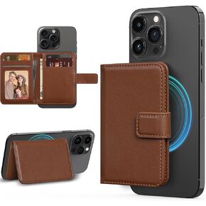 LOHASIC Detachable Wallet Compatible with MagSafe, RFID Blocking 4+ Cards Holder PU Leather Lightweight Magnetic Wallet for iPhone 16/15/14/13/12/ Pro Plus Series, Pink