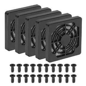 PATIKIL 40mm Fan Grill with Screws, 5 Pack ABS Resin Frame Ventilator Grill Protector Mesh Dustproof Case Cover for Computer PC, Black