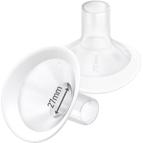 2pcs 19mm Soft Rim Flanges with 106 Degree Wider Opening Angle for Medela Breast Pump, PersonalFit, Freestyle, Maxflow Freestyle Flex Swing Maxi Connector