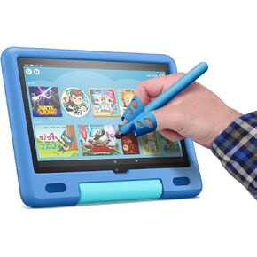 Kid-Friendly Stylus Pen No-Battery for Touch Screen Compatible with iPad/Fire/Kindle/iPhone/Android Tablets and Phones, Universal Capacitive Stylus with Safe Round Soft Tips, Blue