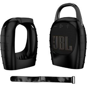 Silicone Cover Case for JBL Clip 5 Portable Mini Bluetooth Speaker,for JBL Clip 5 Travel Carrying Skin Sleeve Sheell Bag Accessories w/Tie Tape(White)