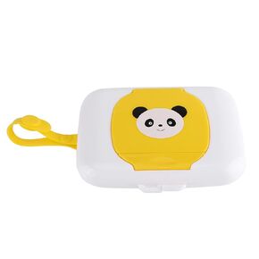 Baby Wipes Dispenser,Outdoor Travel Portable Baby Stroller Wet Wipes Box On- The- Wet Tissue Case Baby Wipe Holder Refillable Wipes Container (blue panda)