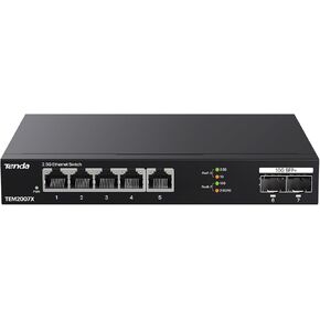 Tenda TEM2010X, 8 Port 2.5G Ethernet Switch Support VLAN & Static Link Aggregation, Unmanaged 2.5Gb Switch with 8 x 2.5G Ports & 2 x 10Gb SFP Slots, 80Gbps Switching Capacity, Fanless Metal Design in Kuwait