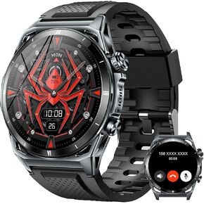 KE6 Smart Watch for Men with Call 1.43'' AMOLED Fitness Watch 178+ Sports Modes with Blood Oxygen Heart Rate 24H Sleep Monitor Weather Pedometer IP68 Waterproof Smartwatch for iPhone Samsung Phones