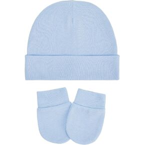 Century Star Cotton Newborn Baby Beanie Hats and Mittens Set Infant Hats for Baby Boy Girl Hats 0-6 Months for Halloween