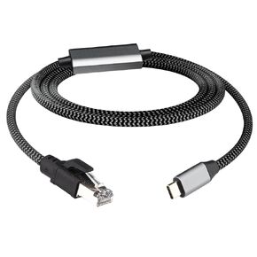 USB C to Ethernet Cable 6.6 FT, Gigabit USB C to RJ45 Ethernet Cable, RJ45 to USB Type-C Cord for Thunderbolt 3/4, MacBook Pro/Air, iPad Pro, Galaxy, iPhone 15 Series, Galaxy and More