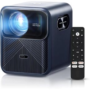 Wanbo Mozart 1 Pro Projector with Wifi and Bluetooth, Android TV 11 Movie Projector, 900ANSI Lumens Smart Projector 4K Support, 2*8W Speakers, Auto Focus, Object Avoidance and Screen Adaption