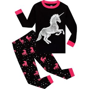 KikizYe Girls Pajamas Set Kids Long Sleeve PJs Cotton Jammies in Saudi Arabia
