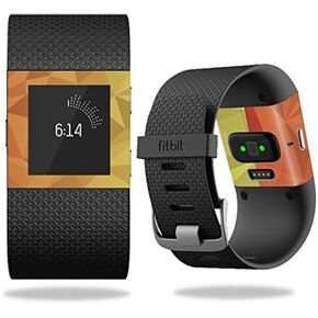MightySkins Skin Compatible with Fitbit Surge Cover Skins Sticker Watch Red Orange Polygon