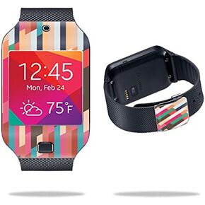 MightySkins Skin Compatible with Samsung Galaxy Gear 2 Neo Smart Watch Cover Skins Sticker Watch Crazy Stripes