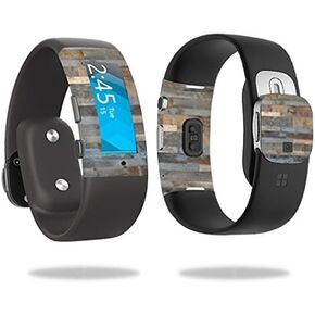 MightySkins Skin Compatible with Microsoft Band 2 Cover Skins Sticker Watch Gray Wood