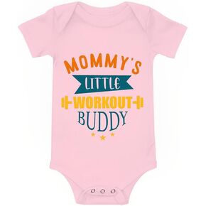Viuluti Mommy's Little Workout Buddy Baby Romper Funny Cute Infant Creeper One-piece Bodysuit Outfit Mom Onesie for Baby