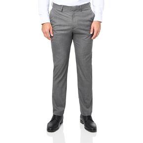 Kenneth Cole Reaction Men's Slim Fit Solid Performance Dress Pant, Medium Grey, 33W x 32L