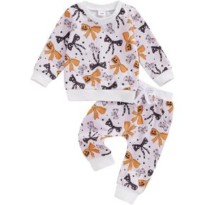 Halloween Toddler Baby Clothes Outfit Girl Boy Spooky Ghost Sweatshirt Pants Cute Halloween Baby Girl Outfits