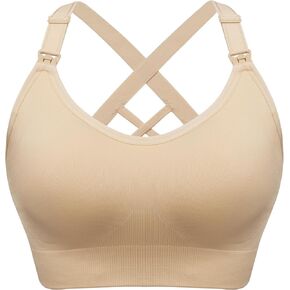 Angelhood Nursing Bras for Breastfeeding, Seamless Nursing Sports Bra Support Yoga Maternity Bras Pregnancy Sleep Bralette