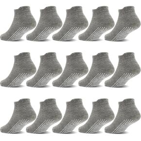 GRPSKCOS Non Slip Toddler Socks 15 Pairs Toddler Grip Socks Anti Skid Low Cut Socks for 1-7 Years Boys Girls