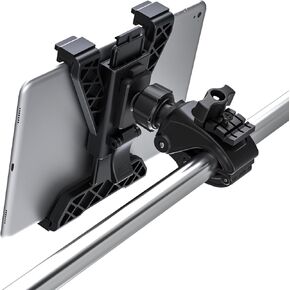 PLDHPRO Tablet Holder for Mic Stand, Mic Stand Tablet Holder 360° Rotation, Tablet Clam Mount Compatible All 7-12.9" Tablets Fits for Music Stand, Stationary Bicycle, Treadmil, Wheelchair Bracket