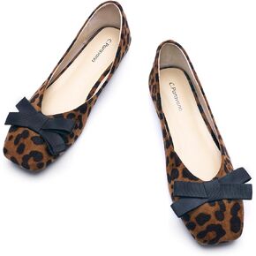 C.Paravano Women's Flats | Ballet Flats Shoes for Women | Square Toe Flats| Bowknot Comfortable Casual Dressy Women Shoes
