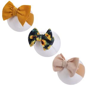 KIDOCHEESE Big Bows for Baby Girls Stretchy Nylon Headbands Oversized Hair Bows Large Hair Bands Hair Accessories for Newborn Infants Toddlers Kids