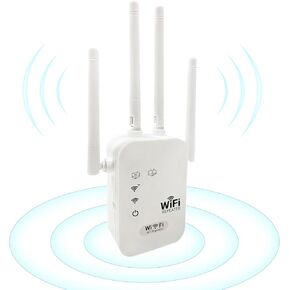 WR10 WiFi Range Extender for Home | 300Mbps, 4500 SQ FT Coverage, 20 Devices | 2.4GHz Single Band WiFi Signal Booster with 2 Ethernet Ports, 4 Antenna | Plug & Play |Router & Access Point Mode
