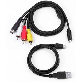 MaxLLTo USB Data SYNC + AV A/V TV Video Cable for Sony Camcorder Handycam DCR-SX63/e/l/r