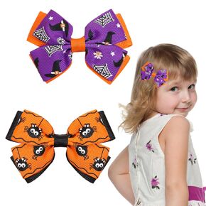 Halloween Hair Bows Clips Horror Red Blood Bow Clips Hairgrips for Halloween Theme Party Cute Hairpins Hair Accessories Blood Design Bowknots Hairbows with Alligator Clips for Kids Toddler Girls 2Pcs