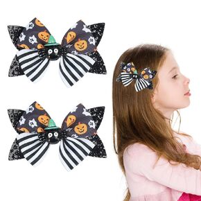 Halloween Hair Bows Clips Horror Red Blood Bow Clips Hairgrips for Halloween Theme Party Cute Hairpins Hair Accessories Blood Design Bowknots Hairbows with Alligator Clips for Kids Toddler Girls 2Pcs