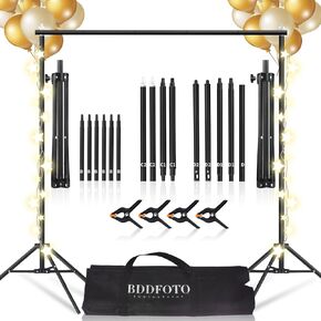 Upgraded Backdrop Stand 8.5x10ft/2.6x3m,BDDFOTO Party Stand Photo Background Support Kit for Photography Studio and Celebration Event,with Portable Canvas Bag