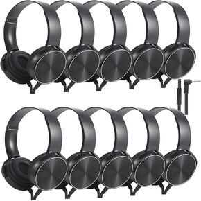 24 Pack Classroom Headphones Bulk with Microphone for Kids School Students, Wholesale Durable Wired Headsets Class Set for Children and Adult