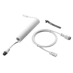 GUNMJO Pro Custom Coiled USB C Cable for Gaming Keyboard, Metal Aviator Mechanical Keyboard Cable with Right Straight Out Aluminum Aviator, 1.5M USB-C to USB-A, Carbon Black Color